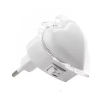 Ночник Сердце белый 3 LED/NL130 Lemanso