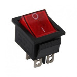 Переключатель Lemanso LSW02 большой красный с подсветкой /КСD2-201/N