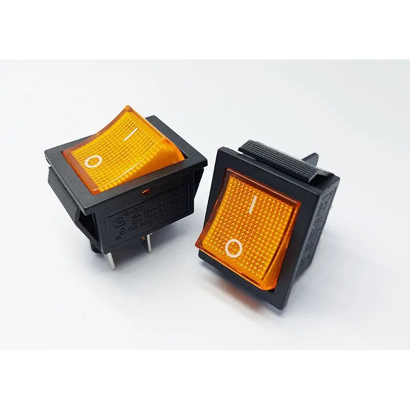 Переключатель Lemanso LSW02 большой желтый с подсветкой /КСD2-201/N