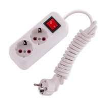 Удлинитель бытовой с/из 2 входа 5м с выключателем LETITIA 721-0205-202 Lezard