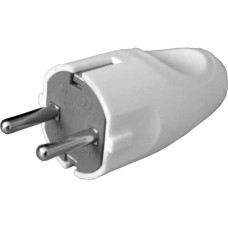 Вилка штепсельная прямая с заземлением NX1000 NEOMAX белая