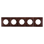 Рамка пятерная горизонтальная NILSON Touran орех 24270095
