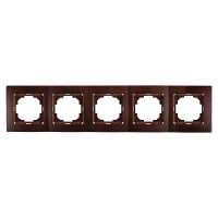 Рамка пятерная горизонтальная NILSON Touran орех 24270095