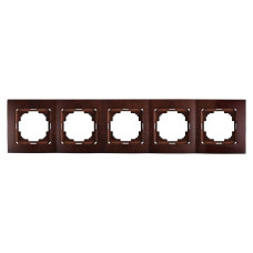 Рамка пятерная горизонтальная NILSON Touran орех 24270095