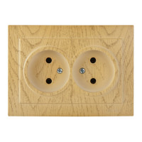 Розетка двухместная б/з NILSON Touran клен 24281024