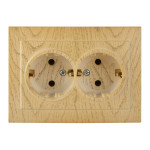 Розетка двухместная с/з NILSON Touran клен 24281025