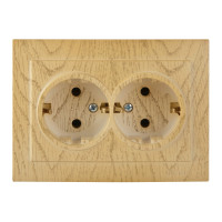 Розетка двухместная с/з NILSON Touran клен 24281025