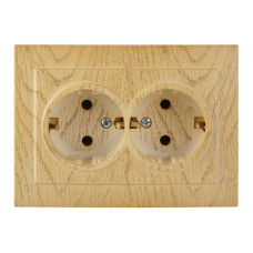 Розетка двухместная с/з NILSON Touran клен 24281025