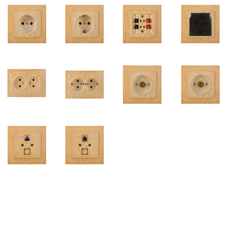 Розетка одинарная б/з NILSON Touran клен 24281015