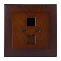 Розетка одинарная компьютерная без модуля RJ-45 NILSON Touran орех 24271042