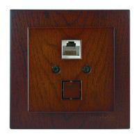 Розетка одинарная компьютерная с модулем RJ-45 NILSON Touran орех 24271044