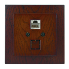 Розетка одинарная компьютерная с модулем RJ-45 NILSON Touran орех 24271044