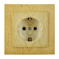 Розетка одинарная с/з NILSON Touran клен 24281017