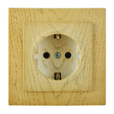 Розетка одинарная с/з NILSON Touran клен 24281017