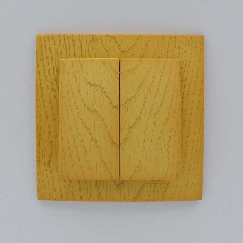 Вимикач двоклавішний NILSON Touran клен 24281003