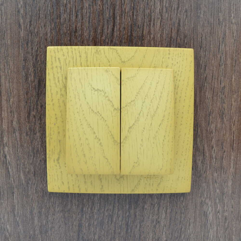 Вимикач двоклавішний NILSON Touran клен 24281003