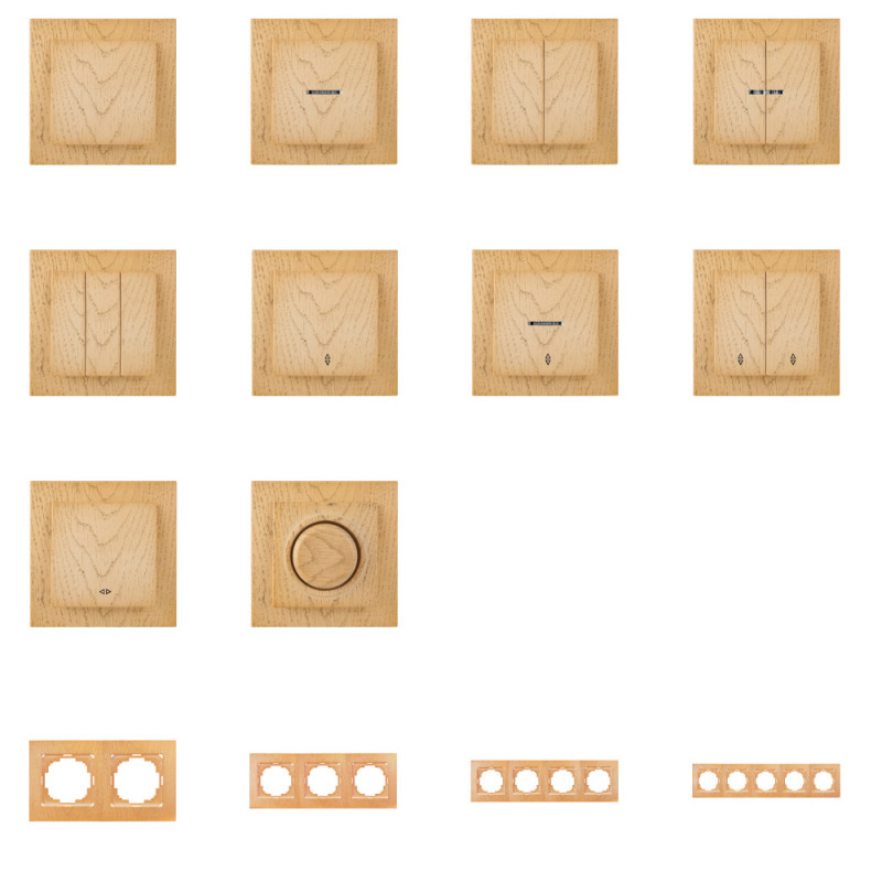 Вимикач двоклавішний NILSON Touran клен 24281003