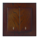 Выключатель проходной двухклавишный NILSON Touran орех 24271009