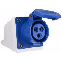 Гнездо силовое стационарное LM2010 (ГС) (113) Lemanso 16А 3п (2п+н) 220-240V IP44 синее