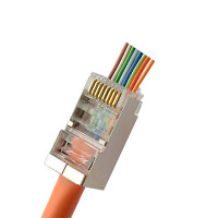 Конектор з наскрізними отворами Kingda RJ45 STP кат. 5e