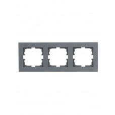 Рамка 3-я горизонтальная б/уст матовая серо-голубая 742-M7080-148 серия Vesna
