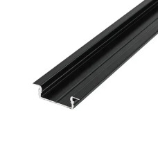 Профиль алюминиевый BIOM ЛПВ7B 7*16 врезной анодированный черный палка 2 метра (без рассеивателя) (LPV-7B)