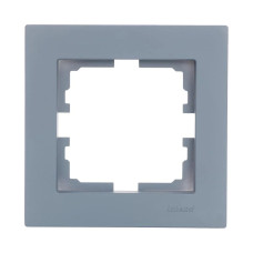 Рамка 1-я горизонтальная б/уст матовая серо-голубая 742-M7080-146 серия Vesna
