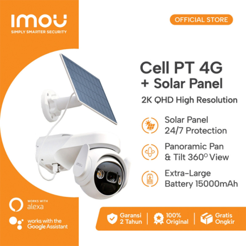 Комплект камера IMOU Cell PT 4G KIT (3MP) 3MP H.265 4G + сонячна панель
