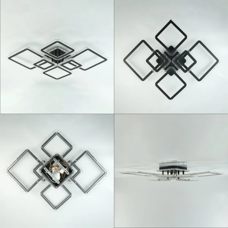 Світлодіодна LED люстра OVAL ICE RGB 120W 7S-SMART-960x750x110-BLACK-220-IP20 Esllse