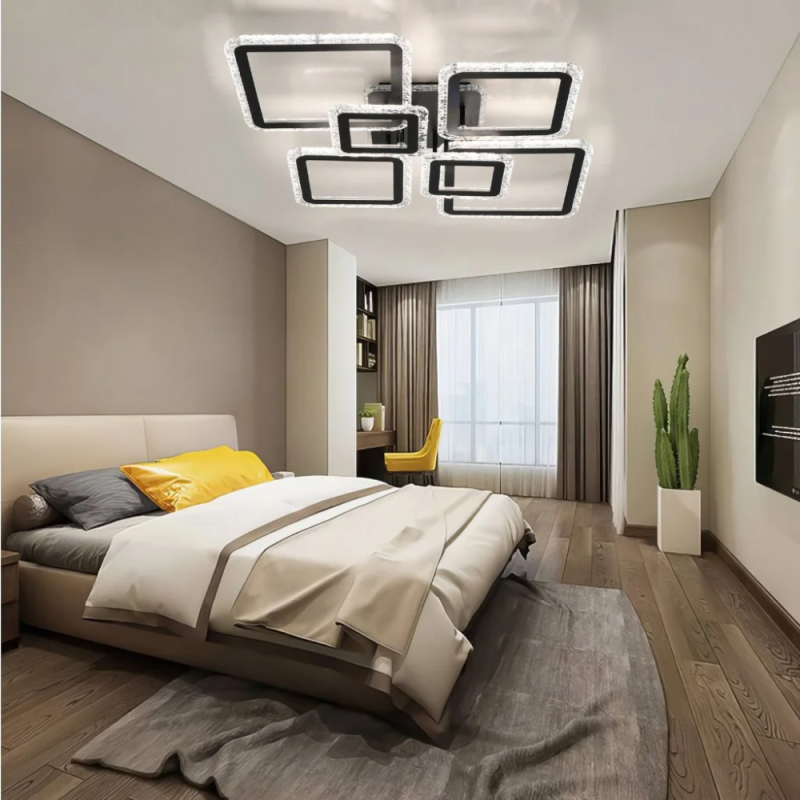 Світлодіодна LED люстра OVAL RGB 120W 7S-SMART-960x750x110-BLACK-220-IP20 Esllse