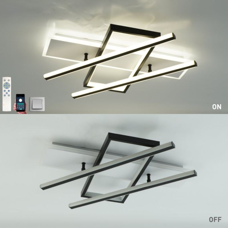 Светодиодная LED люстра PALLA 110W 3S-SMART-500x460x80-BLACK/WHITE-220-IP20 Esllse