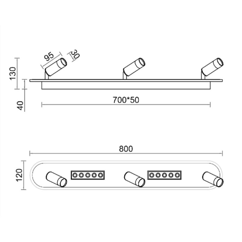 Світлодіодна LED люстра SHEFFIELD-52+6W-3RL-APP-800x120-WHITE/BLACK-220-IP20 Esllse