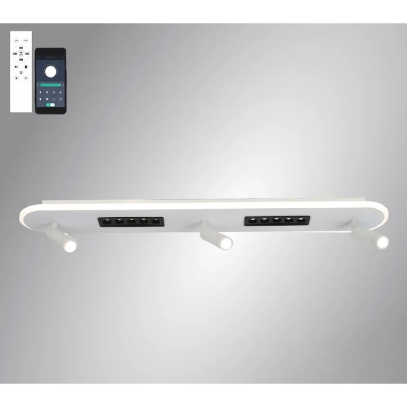 Світлодіодна LED люстра SHEFFIELD-52+6W-3RL-APP-800x120-WHITE/BLACK-220-IP20 Esllse