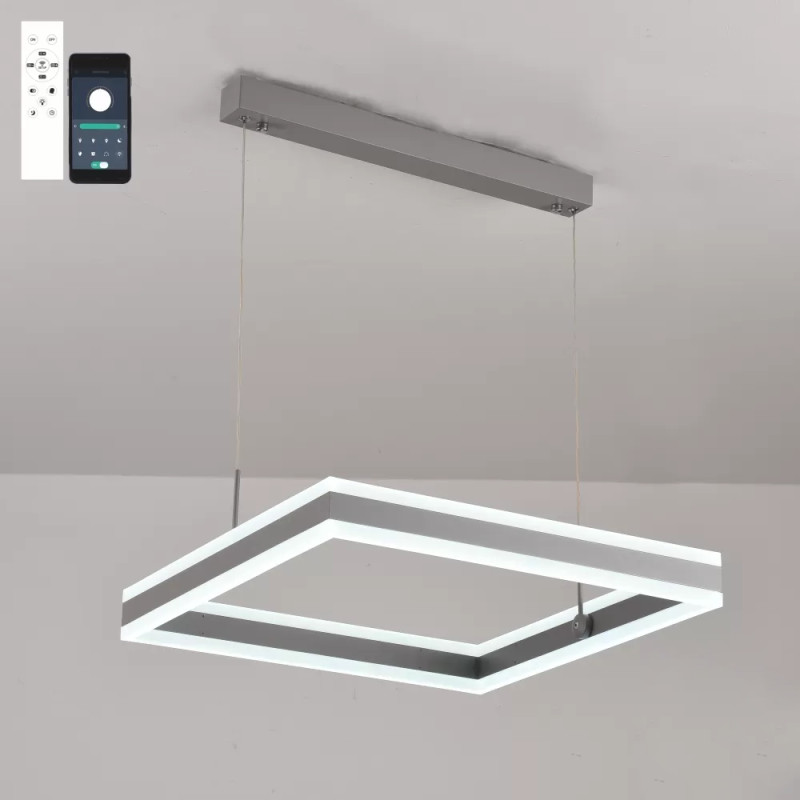 Світлодіодна LED люстра STELLA-100W-S-APP-500x500x1200-GREY/WHITE-220-IP20 Esllse