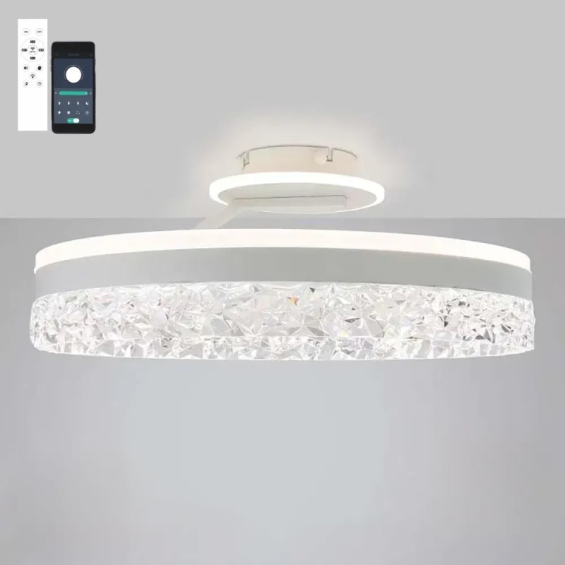 Светодиодная LED люстра STELLA ICE 80W R-APP-500x1200-WHITE/CLEAR-220-IP20 Esllse