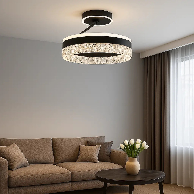 Світлодіодна LED люстра STELLA С ICE 90W 2R-APP-500x215-BLACK/WHITE-220-IP20 Esllse