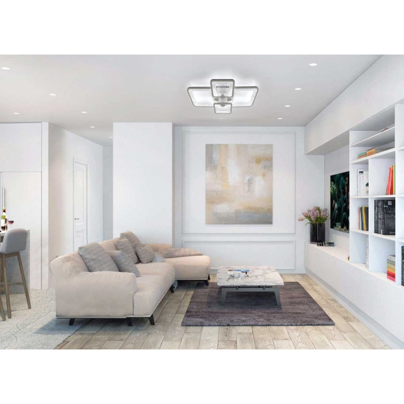 Світлодіодна LED люстра TIRE 60W 4S-APP-580-420-95-WHITE/CLEAR-220-IP20 Esllse