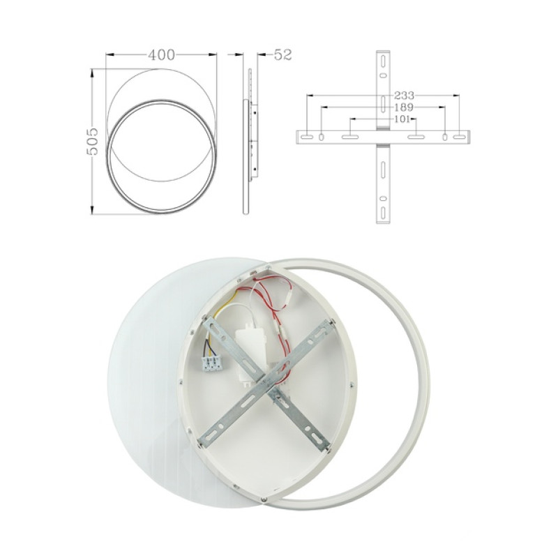 Світлодіодна LED люстра AMATO-60W-2R-APP-400x520x52-WHITE/CLEAR-220-IP20 Esllse