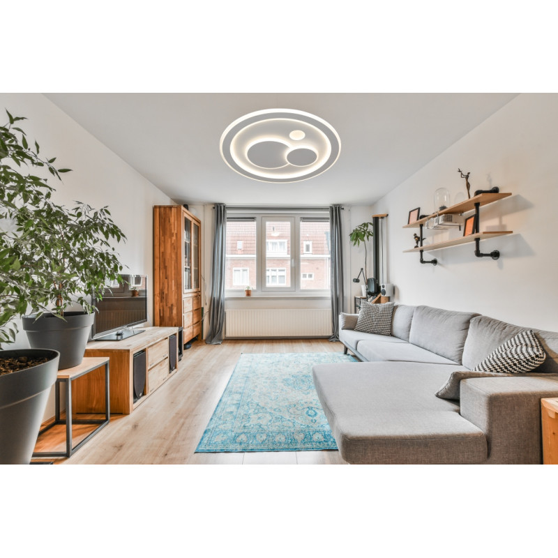 Світлодіодна LED люстра BOOM 100W R-APP-480x480х60-WHITE/WHITE-220-IP20 Esllse