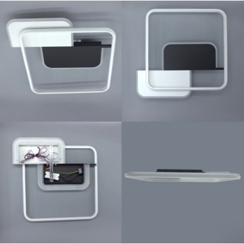 Світлодіодна LED люстра CODE 70W 3S-500x490x55-WHITE/BLACK-220-IP20 Esllse