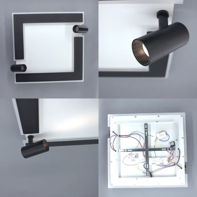 Світлодіодна LED люстра CONSUL 80W S-2LR-480x480x125-WHITE/BLACK-220-IP20 Esllse