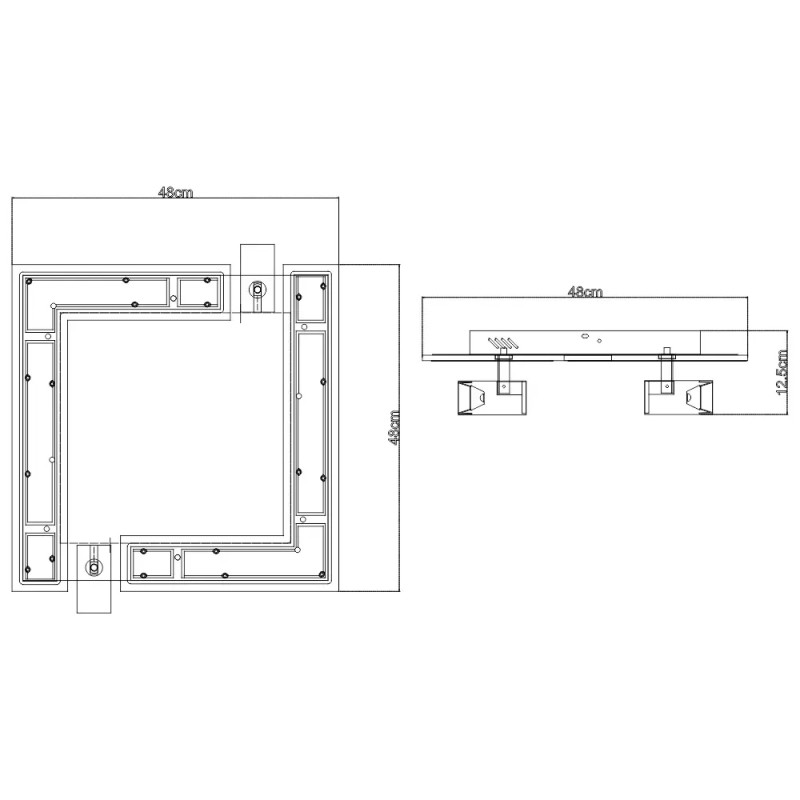 Світлодіодна LED люстра CONSUL 80W S-2LR-480x480x125-WHITE/BLACK-220-IP20 Esllse