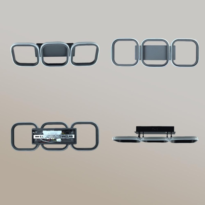 Светодиодная LED люстра CUBES 40W 3S-SMART-520x170x85-BLACK-220-IP20 Esllse