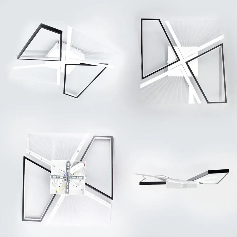 Світлодіодна LED люстра GALAXY 80W 4Q SMART 550x550x108-BLACK/WHITE-220-IP20 Esllse