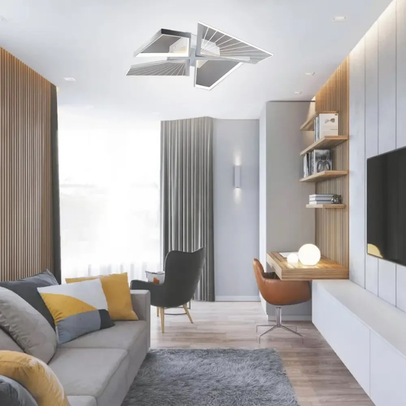 Светодиодная LED люстра GALAXY 80W 4Q SMART 550x550x108-WHITE-220-IP20 Esllse