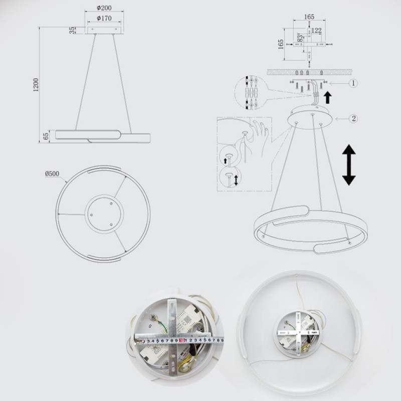 Світлодіодна LED люстра HIPPO 90W R-SMART-500x1200-WHITE-220-IP20 Esllse