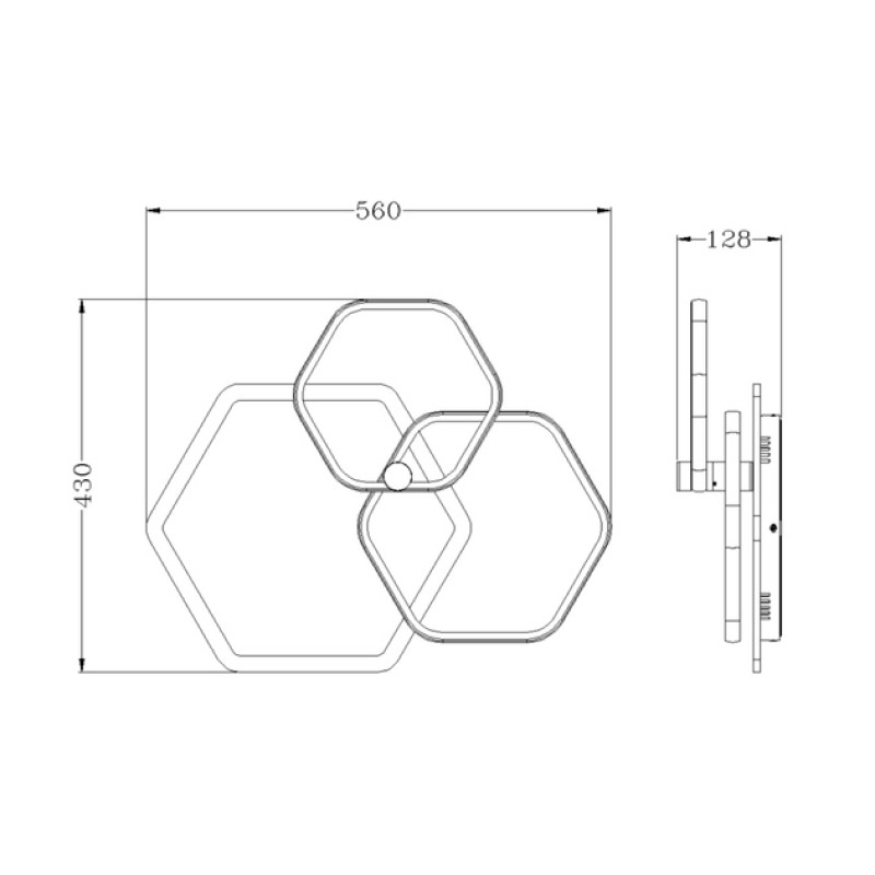 Світлодіодна LED люстра OSAKA-70W-3H-APP-430x260x128-WHITE-220-IP20 Esllse