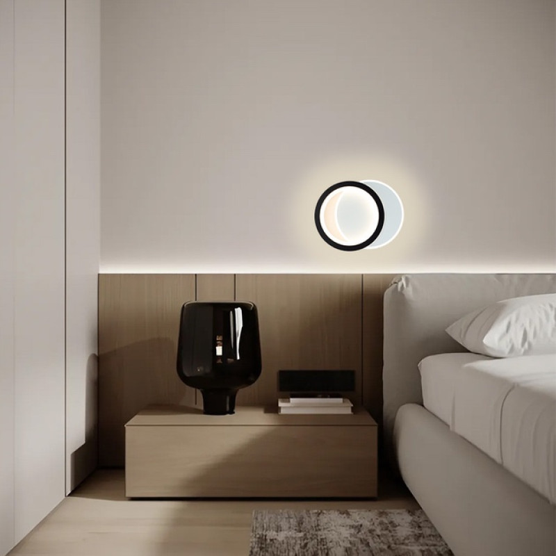 Настінно-стельовий світлодіодний світильник-бра VIVA 2R 25 Вт 250×200×40 мм Чорно-білий Esllse