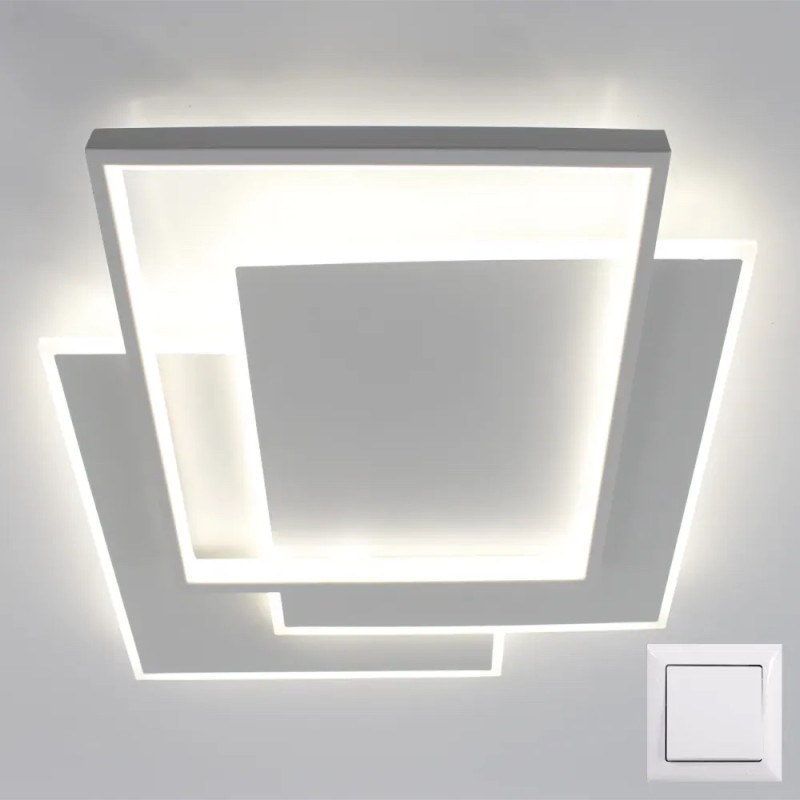 Світлодіодна LED люстра (NEW) VEGA triple 80W 3S-ON/OFF- 470×470×60-WHITE/WHITE-220-IP20 Esllse