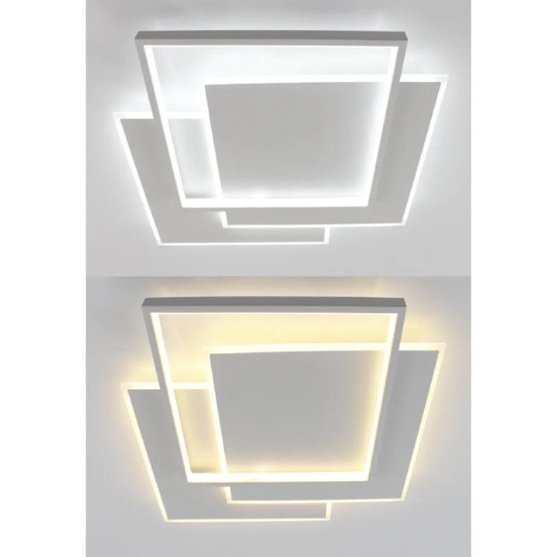 Світлодіодна LED люстра (NEW) VEGA triple 80W 3S-ON/OFF- 470×470×60-WHITE/WHITE-220-IP20 Esllse